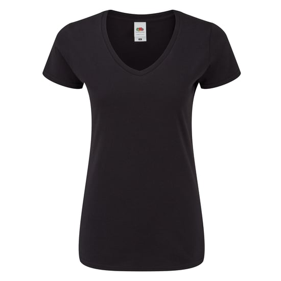 Fruit of the Loom Dames/Dames Iconisch V Hals T-shirt (Zwart) - Image 1