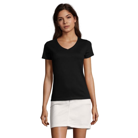 SOLS Dames/Dames Imperial V Hals T-shirt (Diep zwart) - Image 1