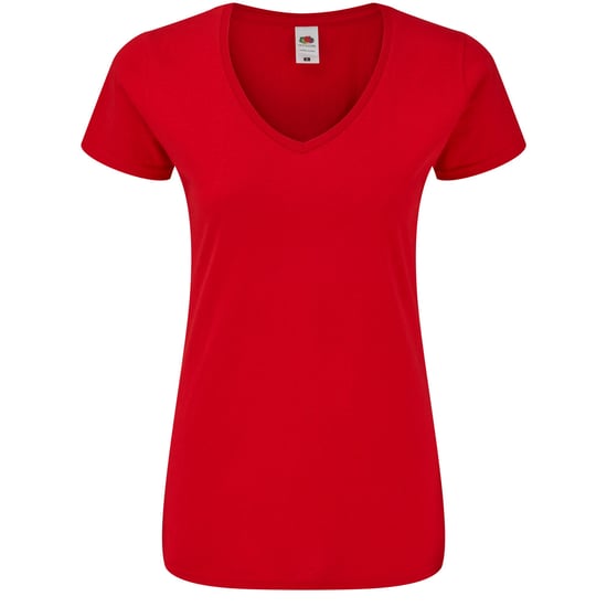 Fruit of the Loom Dames/Dames Iconisch V Hals T-shirt (Rood) - Image 1