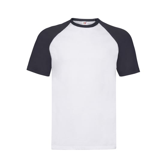 Fruit of the Loom Heren Valueweight Baseball T-shirt (Witte/diepe marine) - Image 1