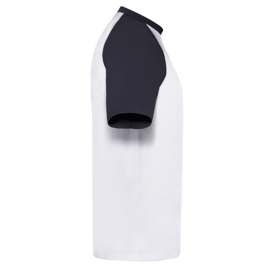 Fruit of the Loom Heren Valueweight Baseball T-shirt (Witte/diepe marine) - Image 3