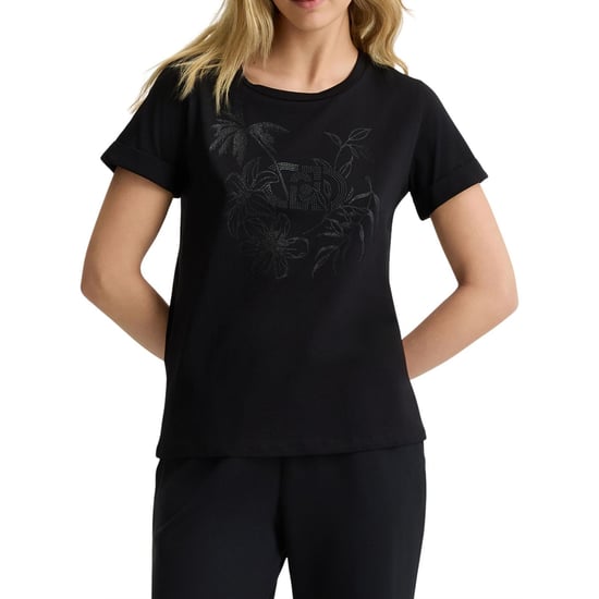 Liu Jo Dames/Dames Bloemen Regular T-shirt (Zwart) - Image 1