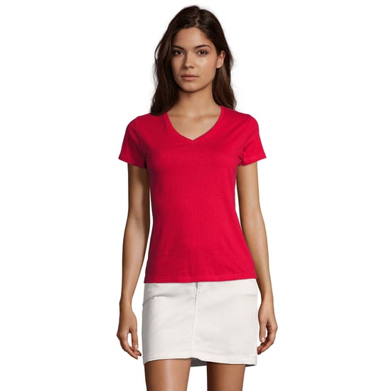 SOLS Dames/Dames Imperial V Hals T-shirt (Rood) - Image 1