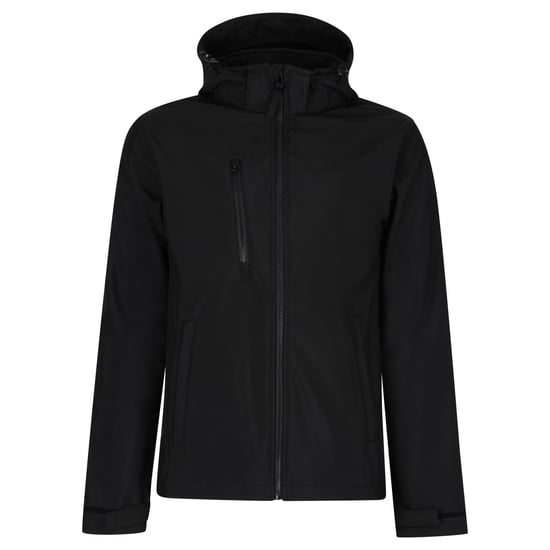Regatta Heren Venturer 3 Layer Hooded Soft Shell Jacket (Zwart) - Image 1