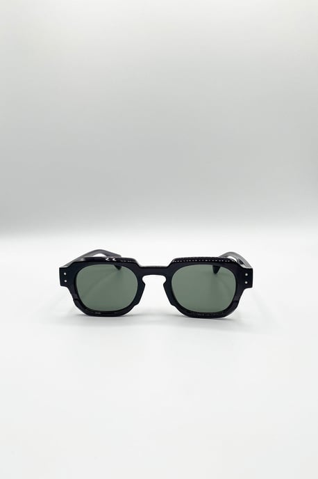 Angular Wayfarer Sunglasses In Grey - Image 2