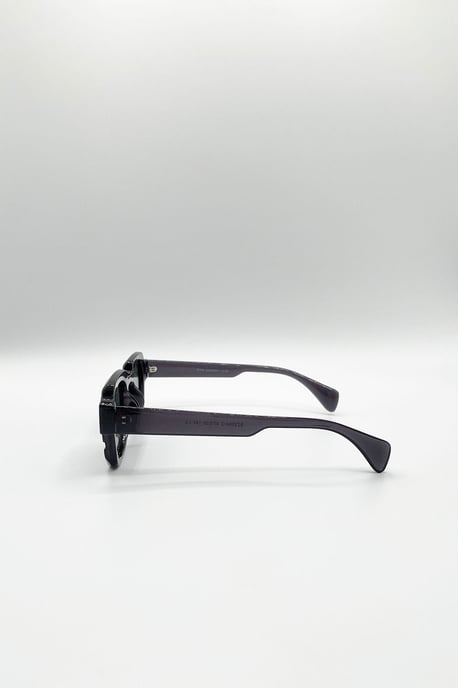 Angular Wayfarer Sunglasses In Grey - Image 4