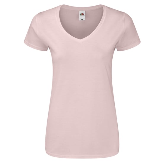 Fruit of the Loom Dames/Dames Iconisch V Hals T-shirt (Poederroos) - Image 1
