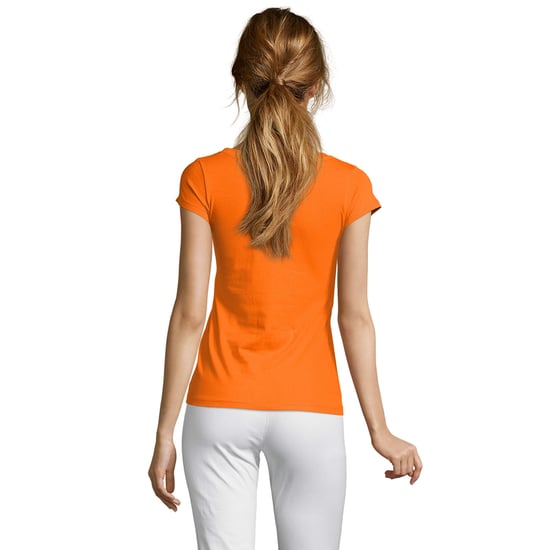 SOLS Dames/Dames Maan V Hals T-shirt (Oranje) - Image 2