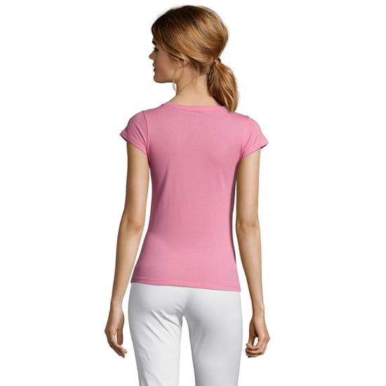 SOLS Dames/Dames Maan V Hals T-shirt (Orchideeënroze) - Image 2