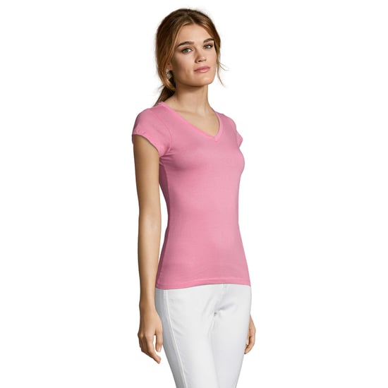 SOLS Dames/Dames Maan V Hals T-shirt (Orchideeënroze) - Image 3
