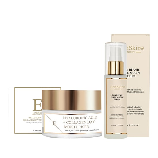 Hudåterställande Snigelslemserum 60ml + Hyaluronsyra & Kollagen Dagkräm 50ml - Image 1