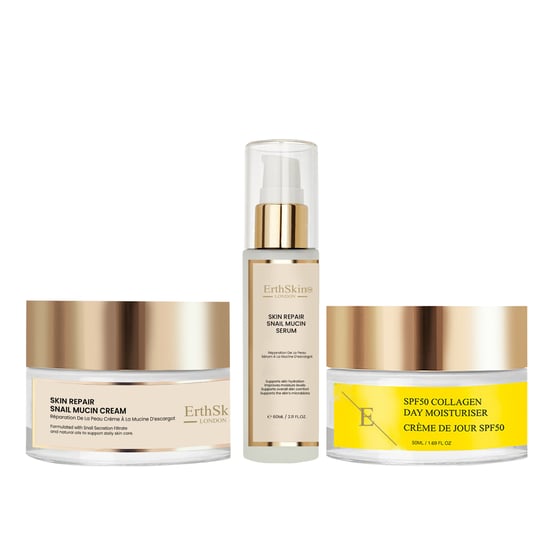 Hudåterställande Snigelslemkräm 50ml + Hudåterställande Snigelslemsserum 60ml + SPF 50 Kollagen Dagkräm 50ml - Image 1