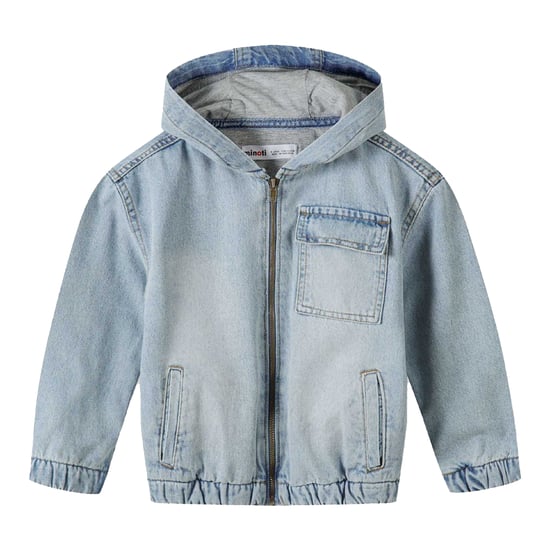 Minoti Jongens Denim Full Zip Jack met capuchon (Lichtblauw) - Image 1