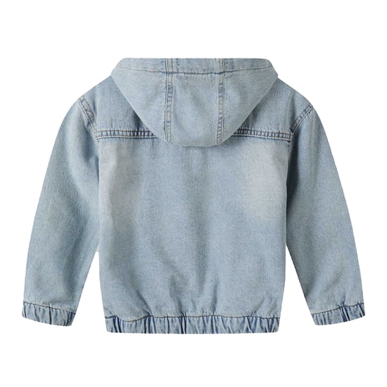 Minoti Jongens Denim Full Zip Jack met capuchon (Lichtblauw) - Image 2
