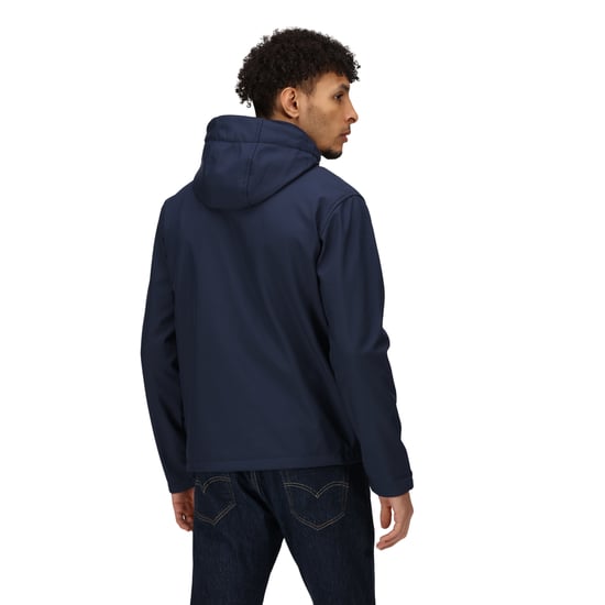 Regatta Heren Venturer 3 Layer Hooded Soft Shell Jacket (Marine) - Image 2