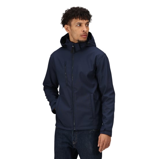Regatta Heren Venturer 3 Layer Hooded Soft Shell Jacket (Marine) - Image 3