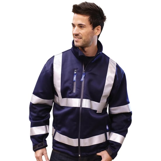 Yoko Heren Fluo Soft Shell Jas (Marine) - Image 2