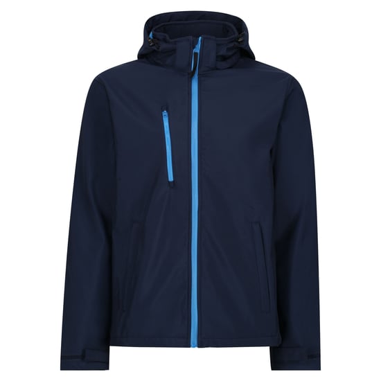 Regatta Heren Venturer 3 Layer Hooded Soft Shell Jacket (Marine / Frans Blauw) - Image 1