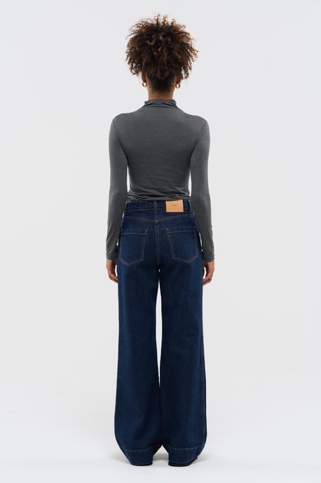 BENU Dames Donkerblauwe Wide Leg Jeans - Image 2
