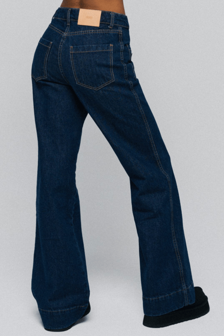 BENU Dames Donkerblauwe Wide Leg Jeans - Image 5