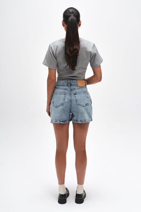 BENU Dames Blauw Grijze Denim Shorts - Image 2