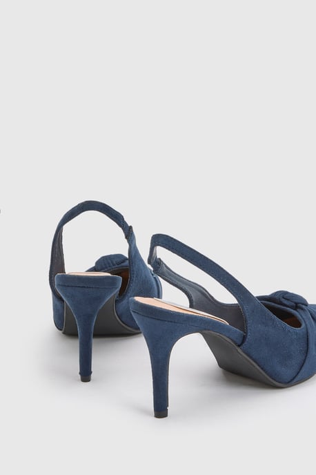 Deja Faux Leather Knot Detail Slingback Stiletto Court Shoes - Image 2