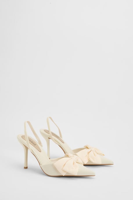Marianna Bow Detail High Heel Slingback Court Shoes - Image 2