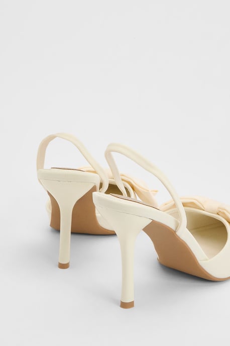 Marianna Bow Detail High Heel Slingback Court Shoes - Image 3
