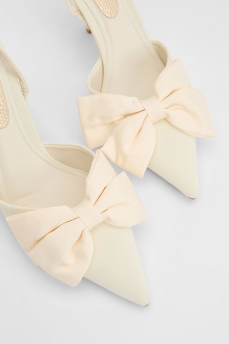 Marianna Bow Detail High Heel Slingback Court Shoes - Image 4