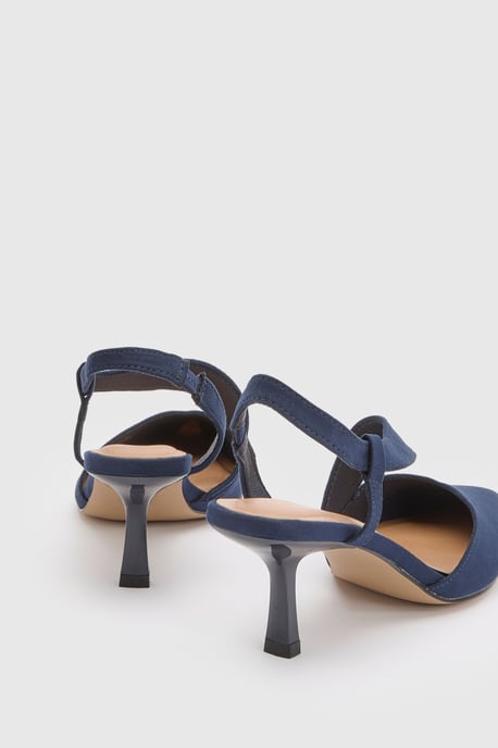 Evelyn Asymmetric Slingback Kitten Heel Comfort Sock Court Shoes - Image 2