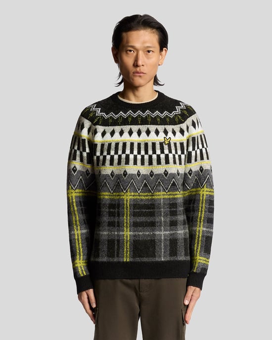 Fair Isle Stickad Tartantröja - Image 1
