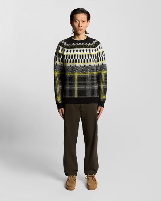 Fair Isle Stickad Tartantröja - Image 2