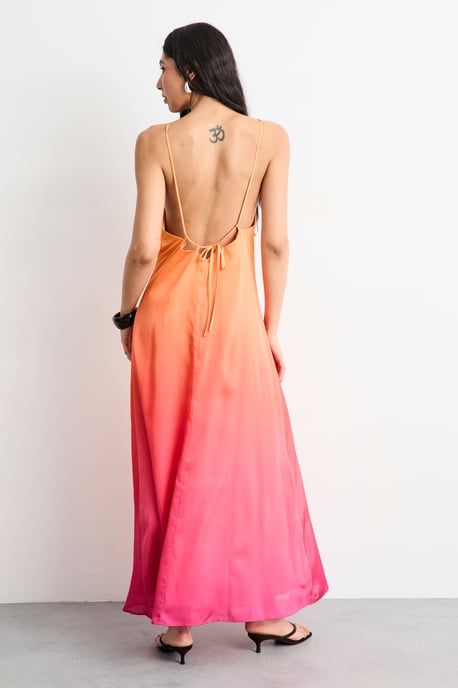Ombre Strappy Satin Maxi Sundress - Image 2