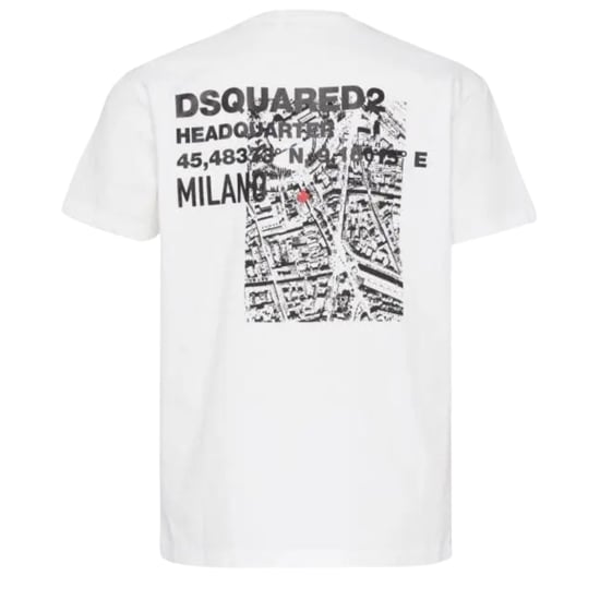 Dsquared2 Cool Fit Headquarters Wit T-shirt - Image 2