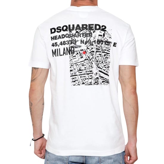 Dsquared2 Cool Fit Headquarters Wit T-shirt - Image 4