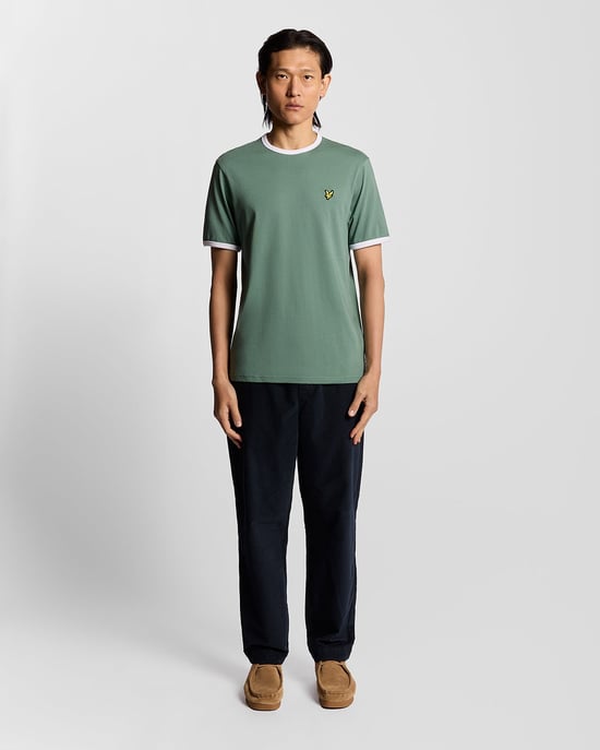 Lyle & Scott Ringer T-shirt i bomull med rundad hals - Grön - Image 2