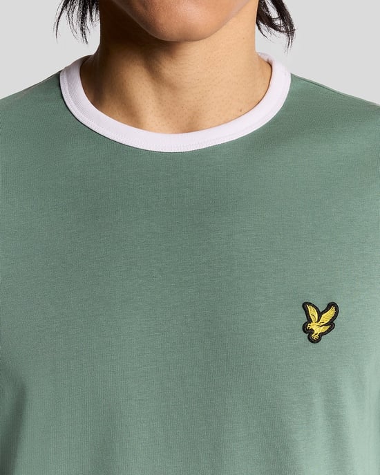 Lyle & Scott Ringer T-shirt i bomull med rundad hals - Grön - Image 3