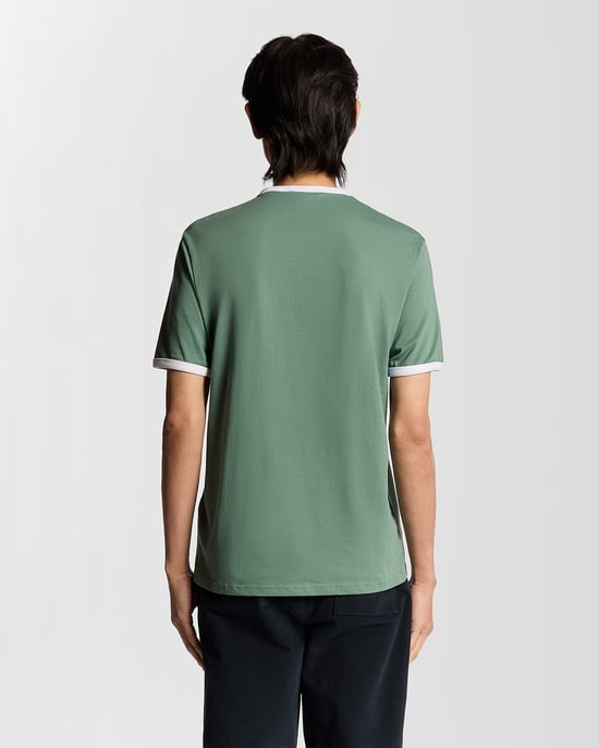 Lyle & Scott Ringer T-shirt i bomull med rundad hals - Grön - Image 4