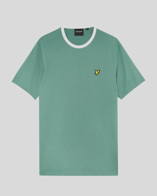 Lyle & Scott Ringer T-shirt i bomull med rundad hals - Grön - Image 5