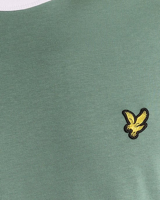 Lyle & Scott Ringer T-shirt i bomull med rundad hals - Grön - Image 6