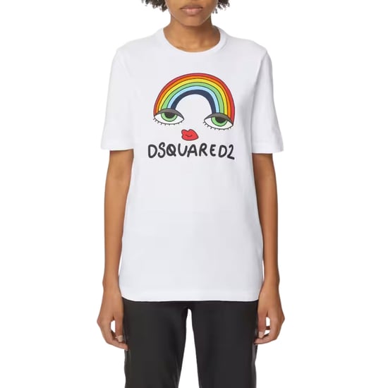 Dsquared2 Rainbow Graphic Vit T-shirt - Image 2
