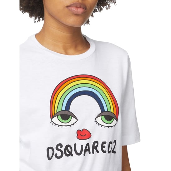 Dsquared2 Rainbow Graphic Vit T-shirt - Image 5
