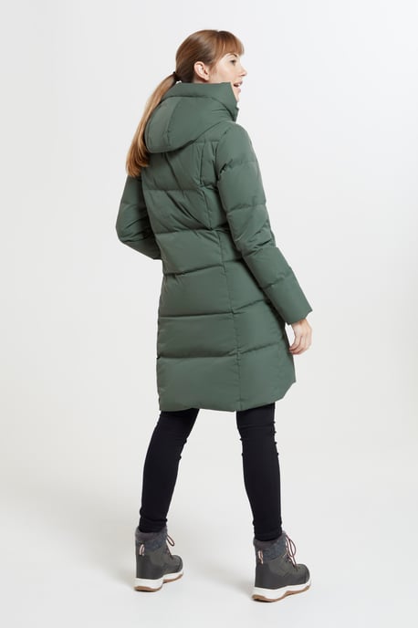 Women's Cosy Wrap Down Padded Jacket Water Resistant Warm Puffer Winter Coat Forest Green - Image 4