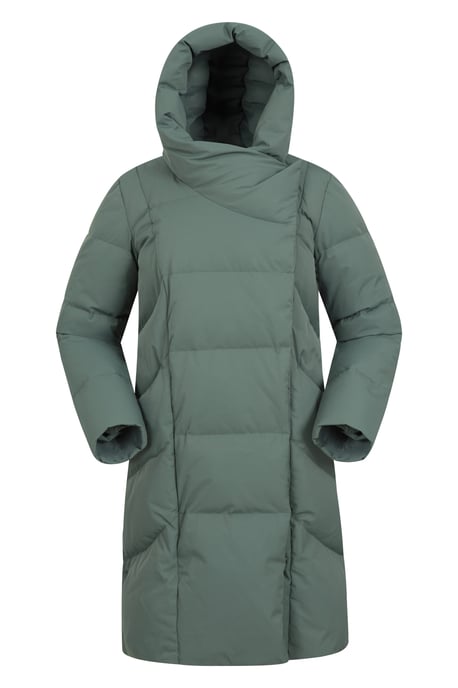Women's Cosy Wrap Down Padded Jacket Water Resistant Warm Puffer Winter Coat Forest Green - Image 6