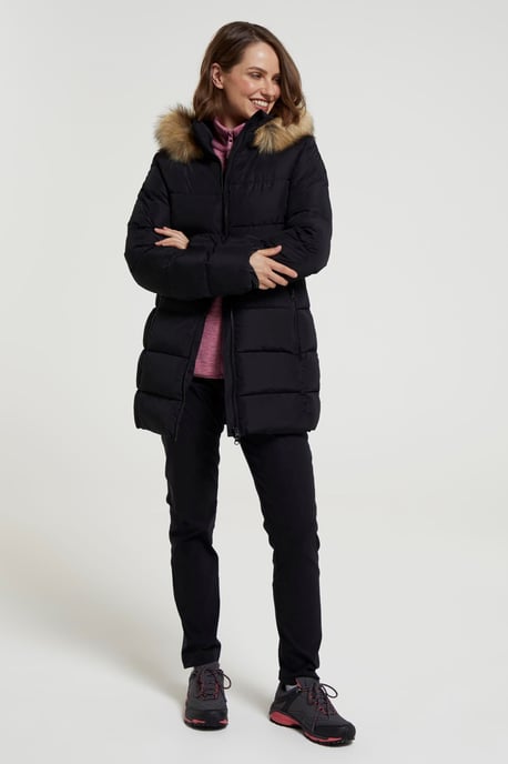 'Nola' Women's Long Padded Jacket Waterproof Winter Warm Coat Black - Image 2
