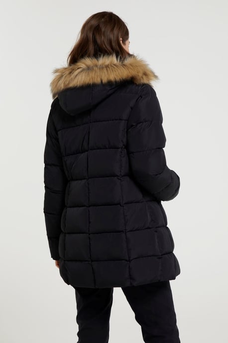 'Nola' Women's Long Padded Jacket Waterproof Winter Warm Coat Black - Image 3