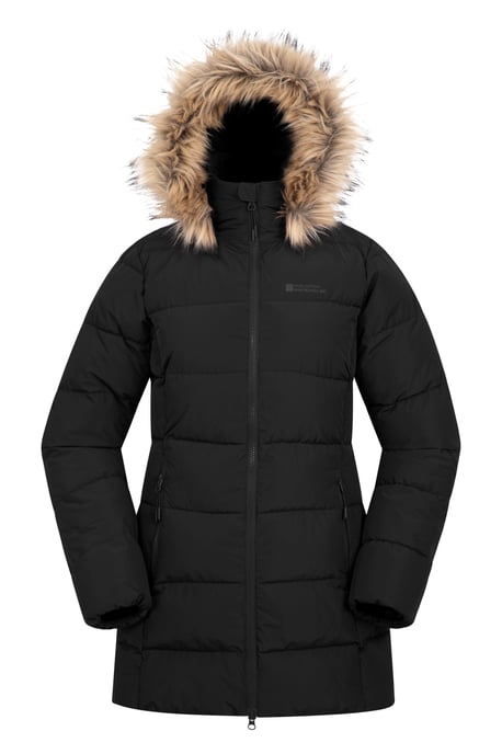 'Nola' Women's Long Padded Jacket Waterproof Winter Warm Coat Black - Image 5