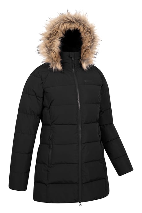 'Nola' Women's Long Padded Jacket Waterproof Winter Warm Coat Black - Image 6