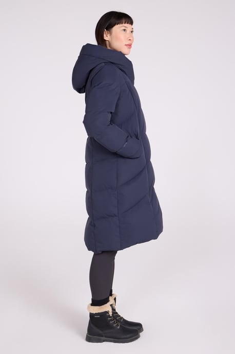 Women's Cosy Wrap Down Padded Jacket Water Resistant Warm Puffer Winter Coat Navy - Image 3