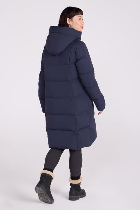 Women's Cosy Wrap Down Padded Jacket Water Resistant Warm Puffer Winter Coat Navy - Image 4